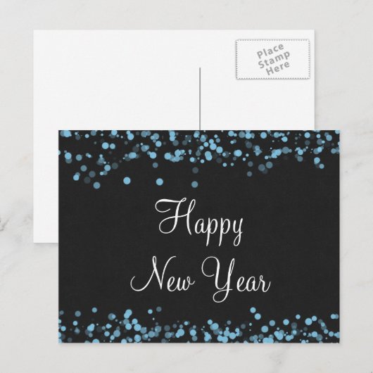 Elegant Happy New Year Briefkaart (Voorkant / Achterkant)