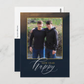 Elegant Happy New Year Briefkaart - 1 foto (Voorkant / Achterkant)