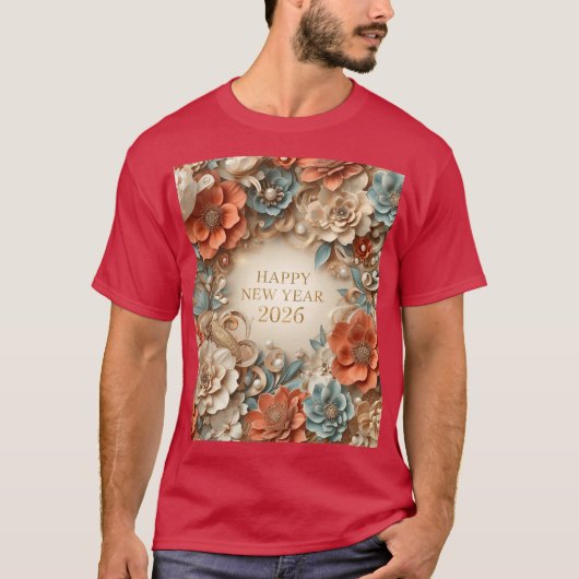 elegant happy new year family t-shirt (Voorkant)