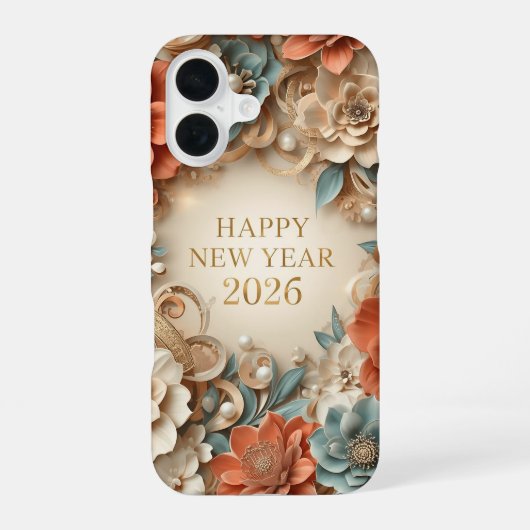 elegant happy new year phone case iPhone 16 hoesje (Achterkant)