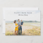 Elegant Happy New Year Script Foto Zwangerschap Ch Feestdagenkaart (Voorkant)