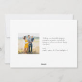 Elegant Happy New Year Script Foto Zwangerschap Ch Feestdagenkaart (Achterkant)