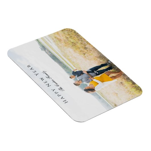 Elegant Happy New Year Script Foto Zwangerschap Ch Magneet (Rechterzijde)