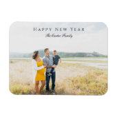 Elegant Happy New Year Script Foto Zwangerschap Ch Magneet (Horizontaal)