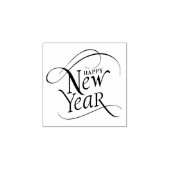 Elegant Happy New Year Script Rubberstempel (Afrduk)