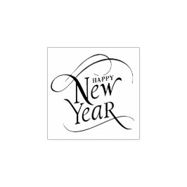 Elegant Happy New Year Script Rubberstempel