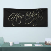 Elegant Happy New Year script Spandoek (Beurs)