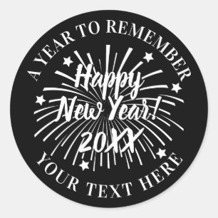 Elegant Happy Nieuwjaar 2021, aangepaste verzegels Ronde Sticker