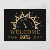 Elegant Happy Nieuwjaar 2023, Gold Glitter Festive Briefkaart (Voorkant)