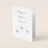 Elegant Happy Nieuwjaar Corporate Silver Folie Kaarten (Voorkant)