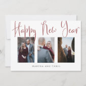 Elegant Happy Nieuwjaar Roos Gold Photo Collage (Voorkant)