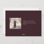 Elegant Happy Nieuwjaar script 3 Foto Collage Red Feestdagenkaart (Achterkant)