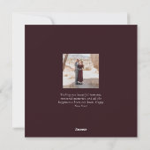 Elegant Happy Nieuwjaar script 3 Foto Collage Red Feestdagenkaart (Achterkant)