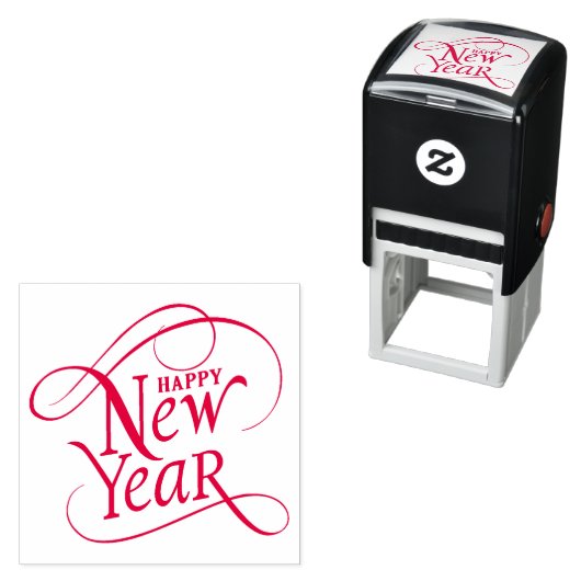 Elegant Happy Nieuwjaar Zelfinktende Stempel (In situ)
