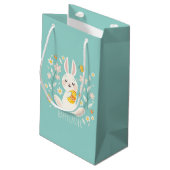 Elegant Happy Paaster Bunny | Gift Bag Klein Cadeauzakje (Achterkant Gekanteld)