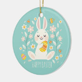 Elegant Happy Paaster Bunny | Keramische siervoorw Keramisch Ornament (Links)