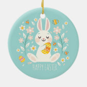 Elegant Happy Paaster Bunny | Keramische siervoorw Keramisch Ornament (Achterkant)
