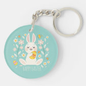 Elegant Happy Paaster Bunny | Sleutelhanger (Achterkant)