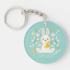 Elegant Happy Paaster Bunny | Sleutelhanger