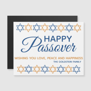 Elegant Happy Passover Blue en Gold Star van David
