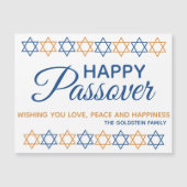 Elegant Happy Passover Blue en Gold Star van David (Voorkant)
