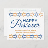Elegant Happy Passover Pesach Seder Star van David Briefkaart (Voorkant / Achterkant)