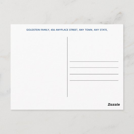 Elegant Happy Passover Pesach Seder Star van David Briefkaart (Achterkant)