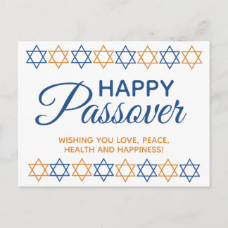 Elegant Happy Passover Pesach Seder Star van David Briefkaart