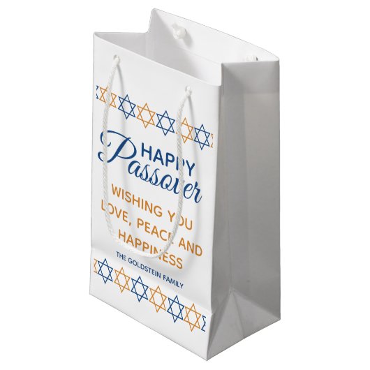 Elegant Happy Passover Star van David Persoonlijk Klein Cadeauzakje (Voorkant Gekanteld)