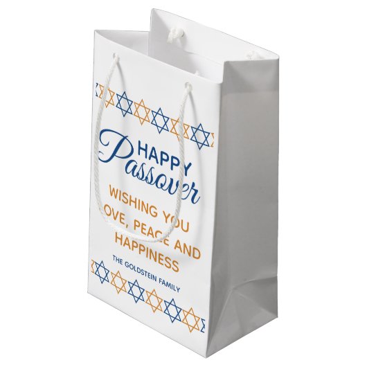 Elegant Happy Passover Star van David Persoonlijk Klein Cadeauzakje (Achterkant Gekanteld)