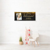 Elegant Happy Retirement Photo Gold Sparkle Spandoek (Insitu)