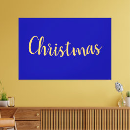 Elegant Happy Royal Blue CHRISTMAS minimalist Canvas Afdruk