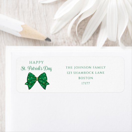 Elegant Happy St. Patrick's Day Adres Etiket (Insitu)