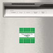 Elegant Happy St. Patrick's Day Custom Name Green Magneet (Insitu (Vaatwasser))
