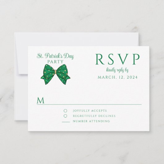 Elegant Happy St. Patrick's Day Party RSVP Kaartje (Voorkant)