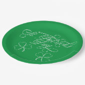 Elegant Happy St. Patrick's Day script met shamroc Papieren Bordje (Gekanteld)