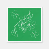 Elegant Happy St. Patrick's Day script met shamroc Servet (Voorkant)