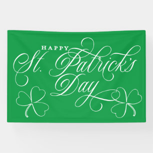 Elegant Happy St. Patrick's Day script met shamroc Spandoek