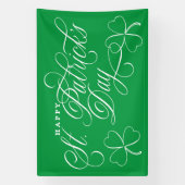Elegant Happy St. Patrick's Day script met shamroc Spandoek (Verticaal)