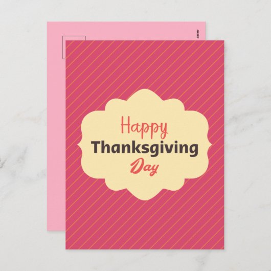 Elegant Happy Thanksgiving Day Feestdagenkaart (Voorkant / Achterkant)