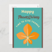 Elegant Happy Thanksgiving en Leaves Herfst Feestdagenkaart (Voorkant / Achterkant)