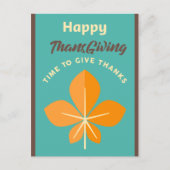 Elegant Happy Thanksgiving en Leaves Herfst Feestdagenkaart (Voorkant)