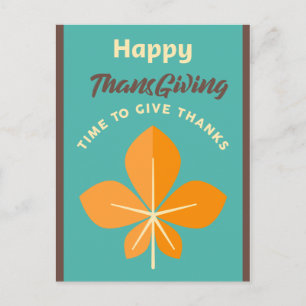 Elegant Happy Thanksgiving en Leaves Herfst Feestdagenkaart