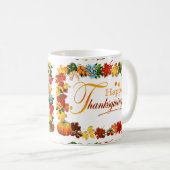 Elegant Happy Thanksgiving Greetings Koffiemok (Voorkant rechts)