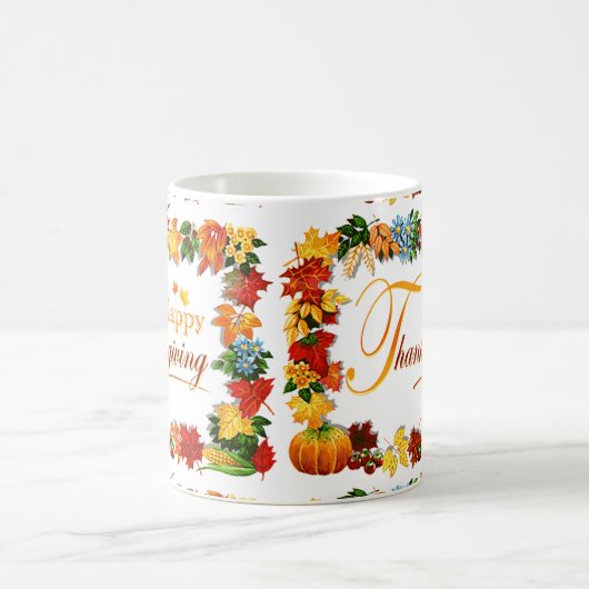 Elegant Happy Thanksgiving Greetings Koffiemok (Center)