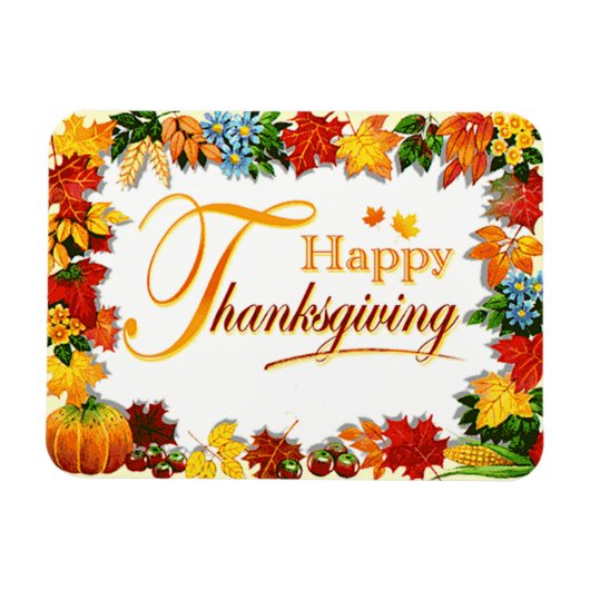 Elegant Happy Thanksgiving Greetings Magneet (Horizontaal)
