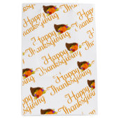 Elegant Happy Thanksgiving Greetings Medium Cadeauzakje (Voorkant)