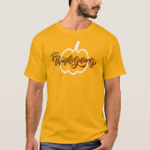 Elegant Happy Thanksgiving met Cute Pumpkin T-Shi T-shirt (Voorkant)