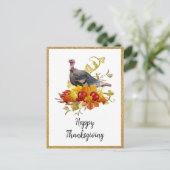 Elegant Happy Thanksgiving met Gold Glitter Briefkaart (Staand voorkant)