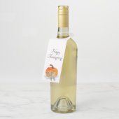 Elegant Happy Thanksgiving Pumpkin Flessenhanger (Schuin)